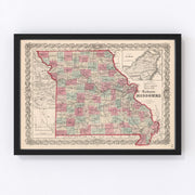 Missouri Vintage Map 1861