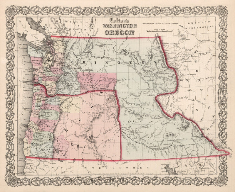 Size comparison using Vintage Map of Washington & Oregon 1861