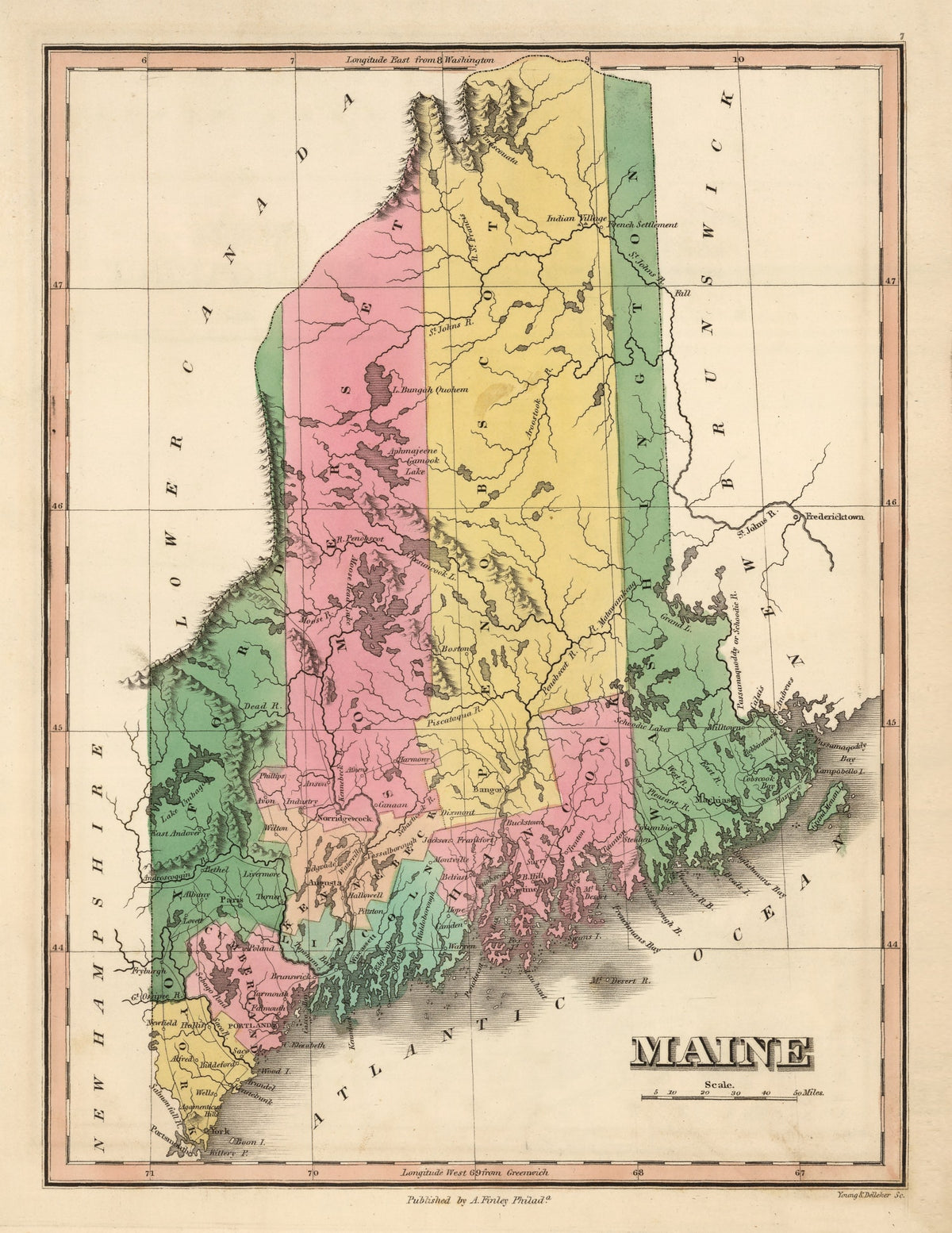 Preview of Vintage Map of Maine 1824