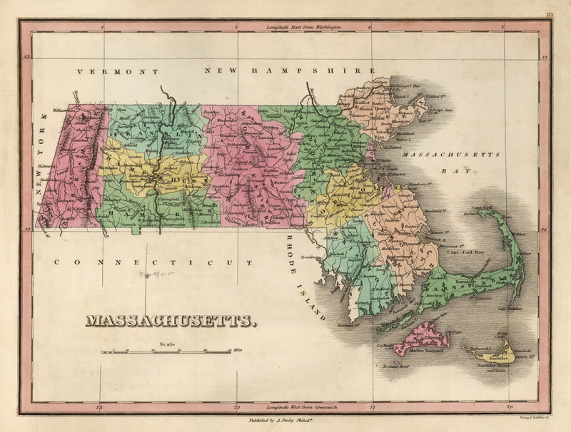 Size comparison using Vintage Map of Massachusetts 1824