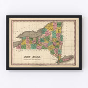 New York Vintage Map 1824