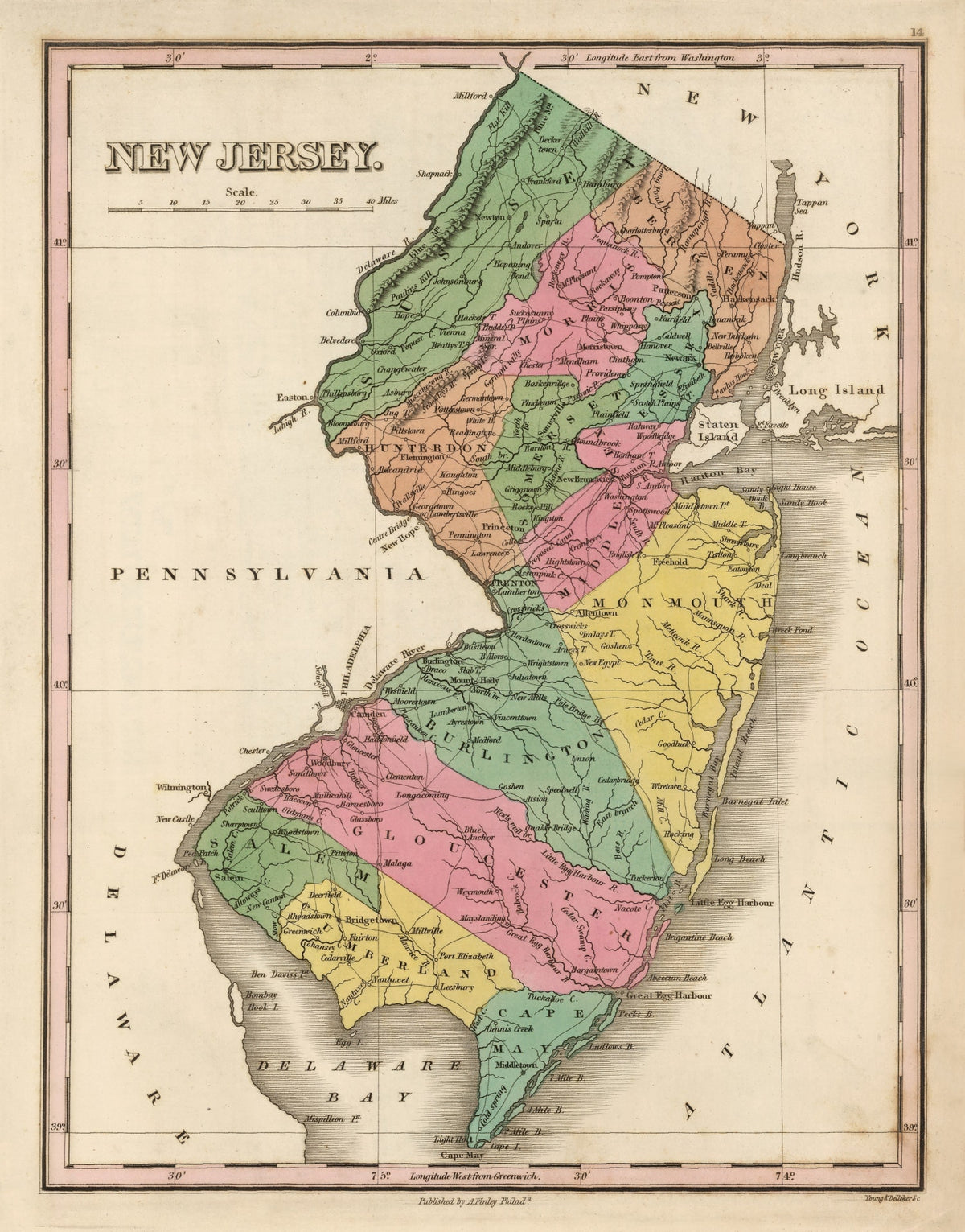 Preview of Vintage Map of New Jersey 1824