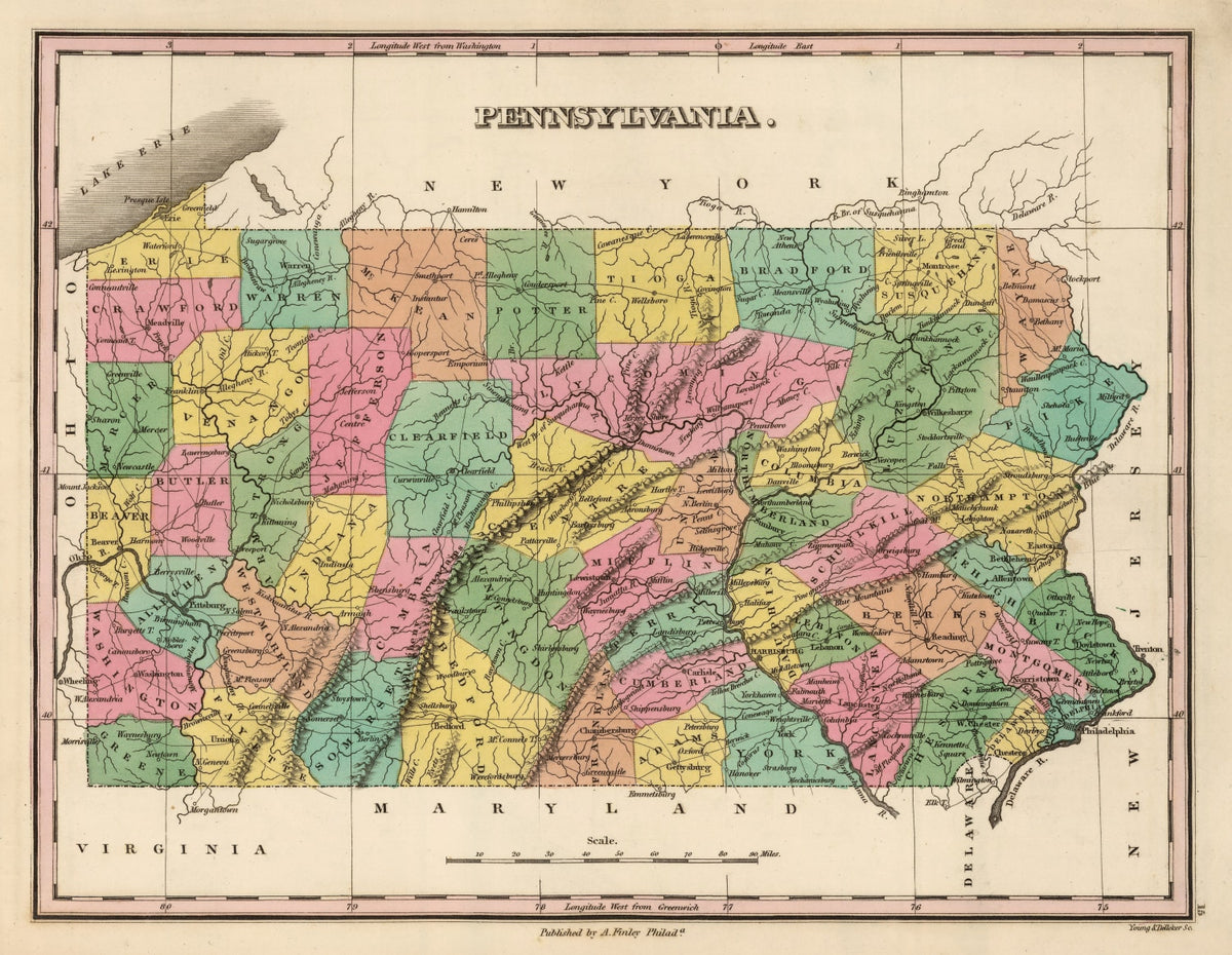 Preview of Vintage Map of Pennsylvania 1824