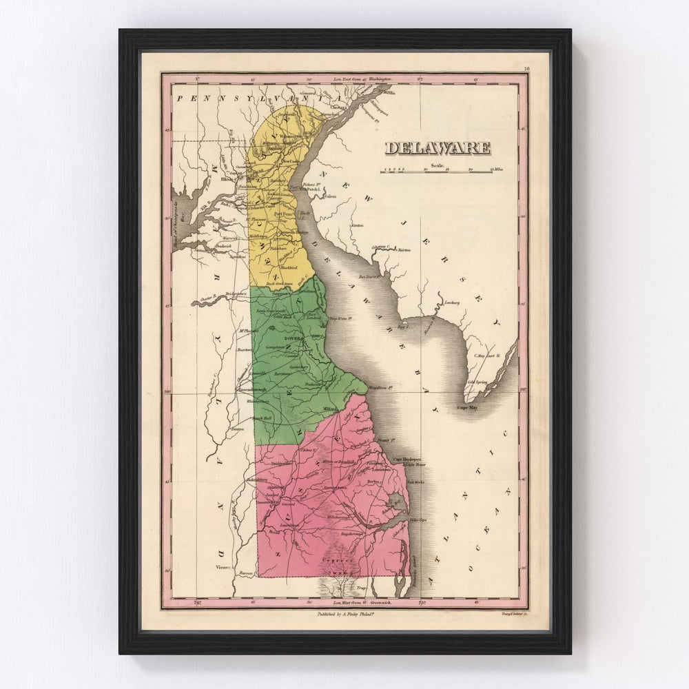 Delaware Vintage Map 1824