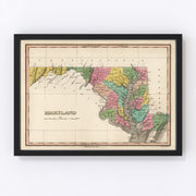 Maryland Vintage Map 1824