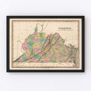 Virginia Vintage Map 1824