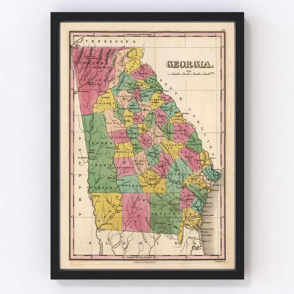 Georgia Vintage Map 1824