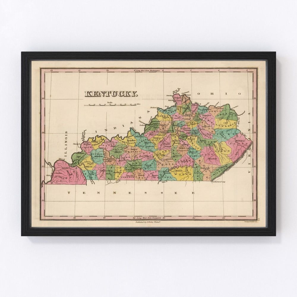 Kentucky Vintage Map 1824