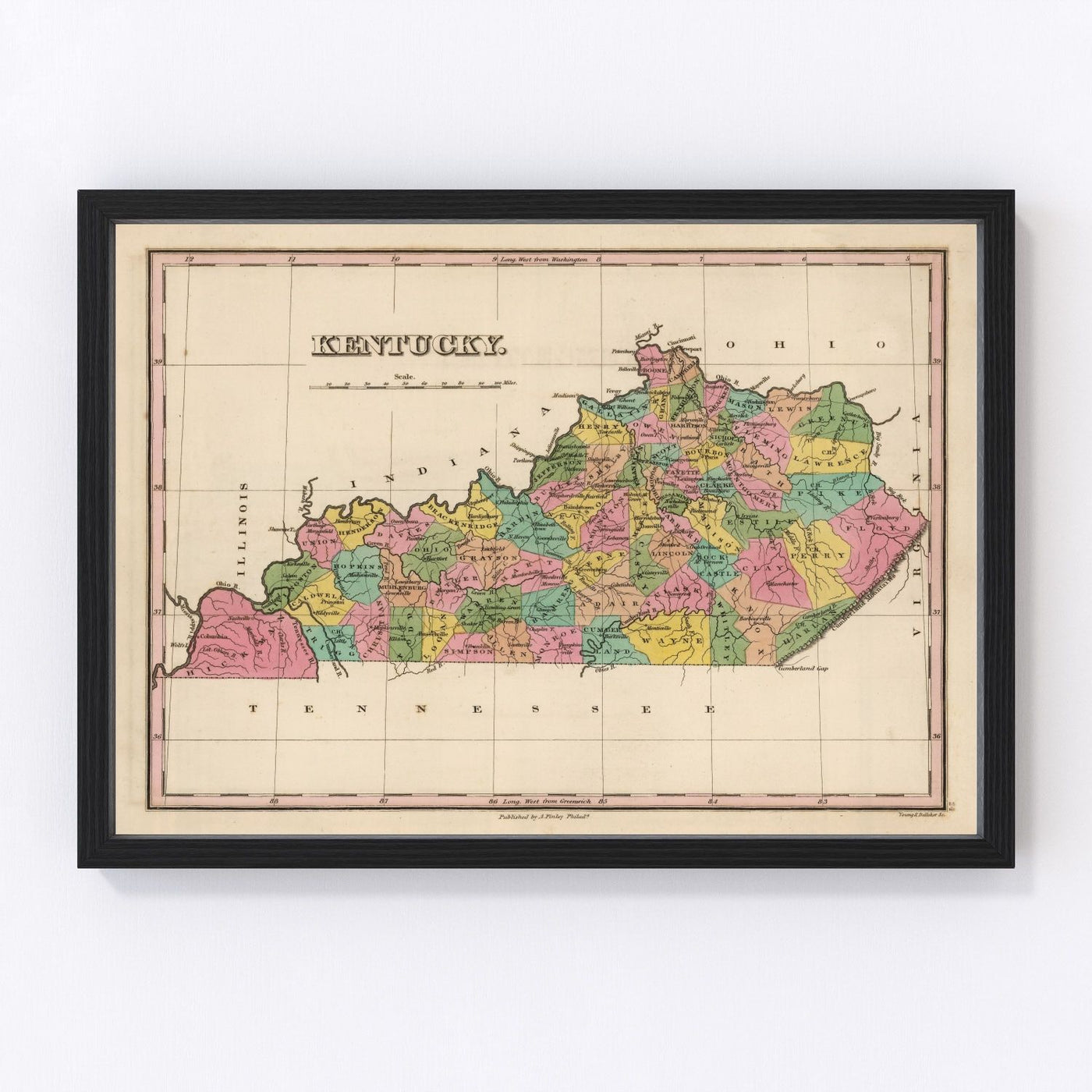 Kentucky Vintage Map 1824
