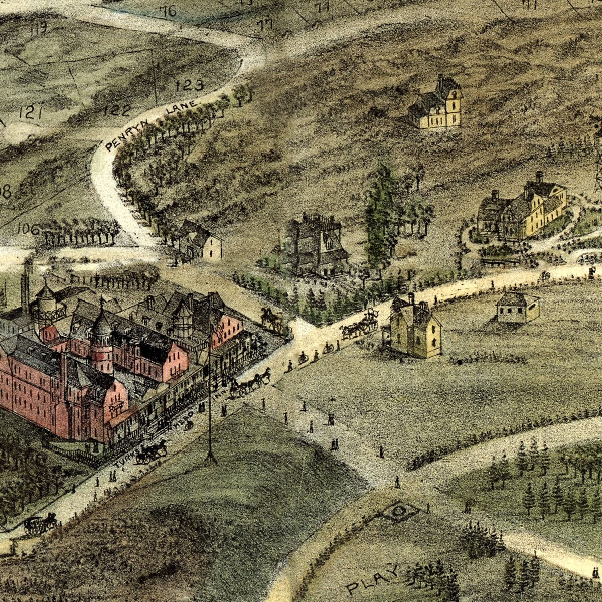 Restored historic details from the 1880 city map of Rockport, Massachusetts