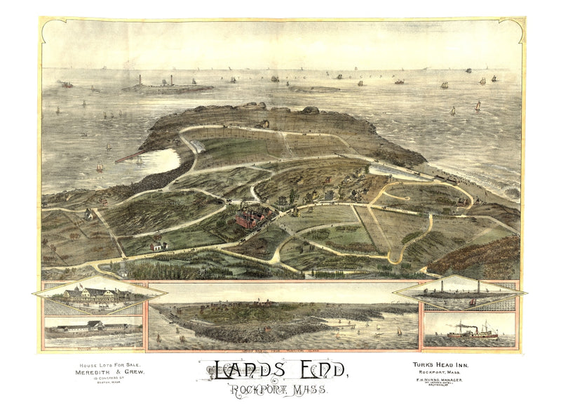 Size comparison using Vintage Map of Rockport, Massachusetts 1880