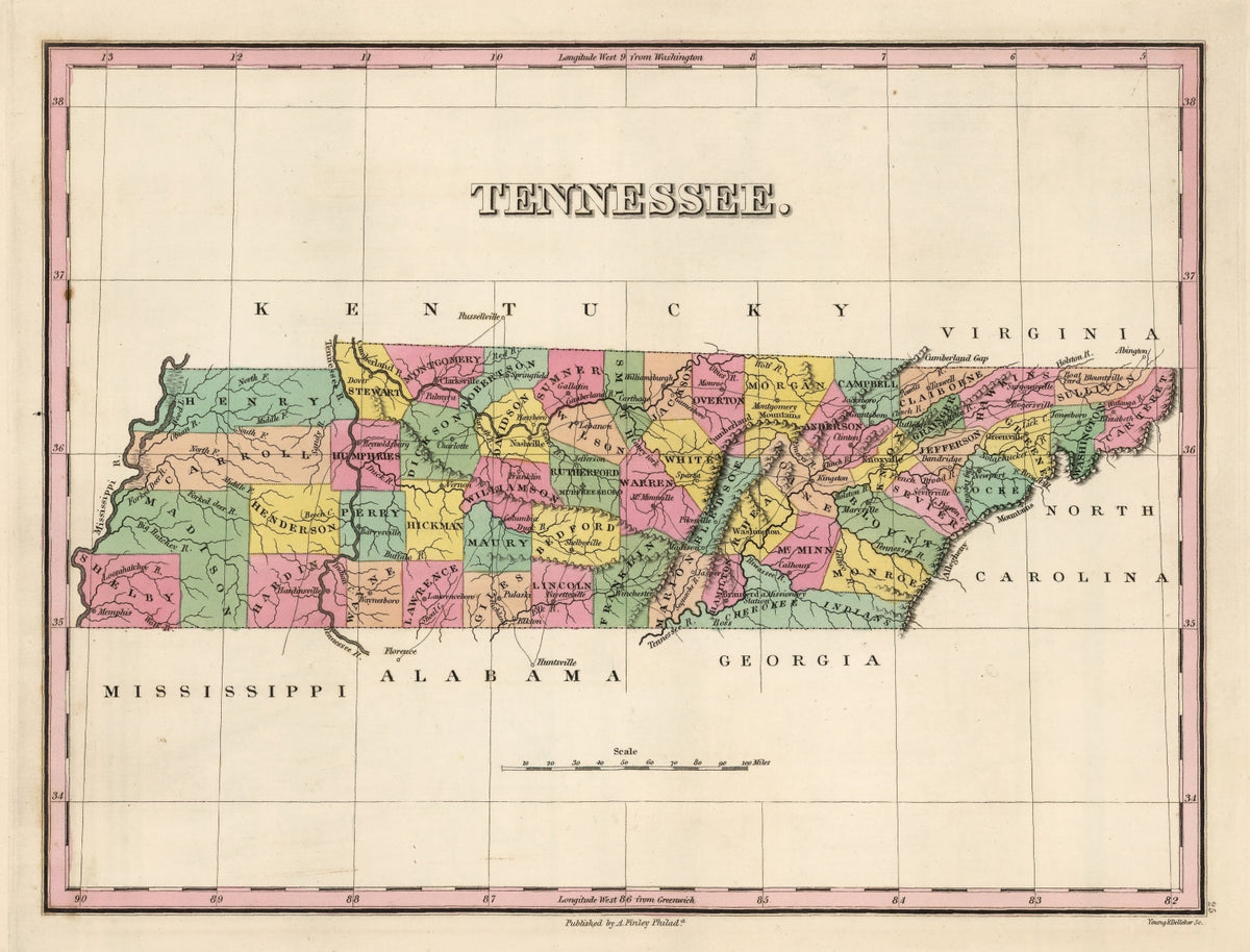 Preview of Vintage Map of Tennessee 1824