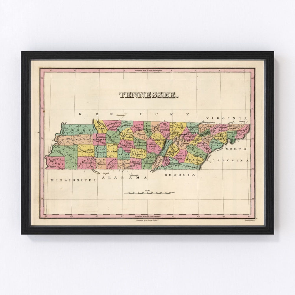 Tennessee Vintage Map 1824
