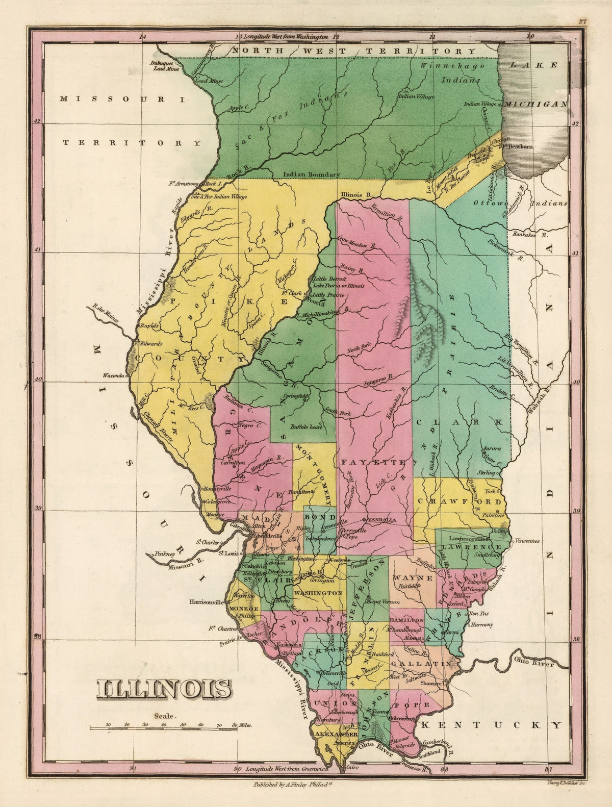 Preview of Vintage Map of Illinois 1824