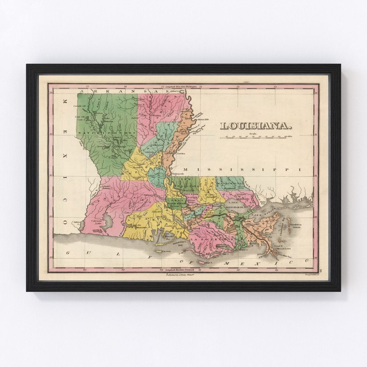 Louisiana Vintage Map 1824