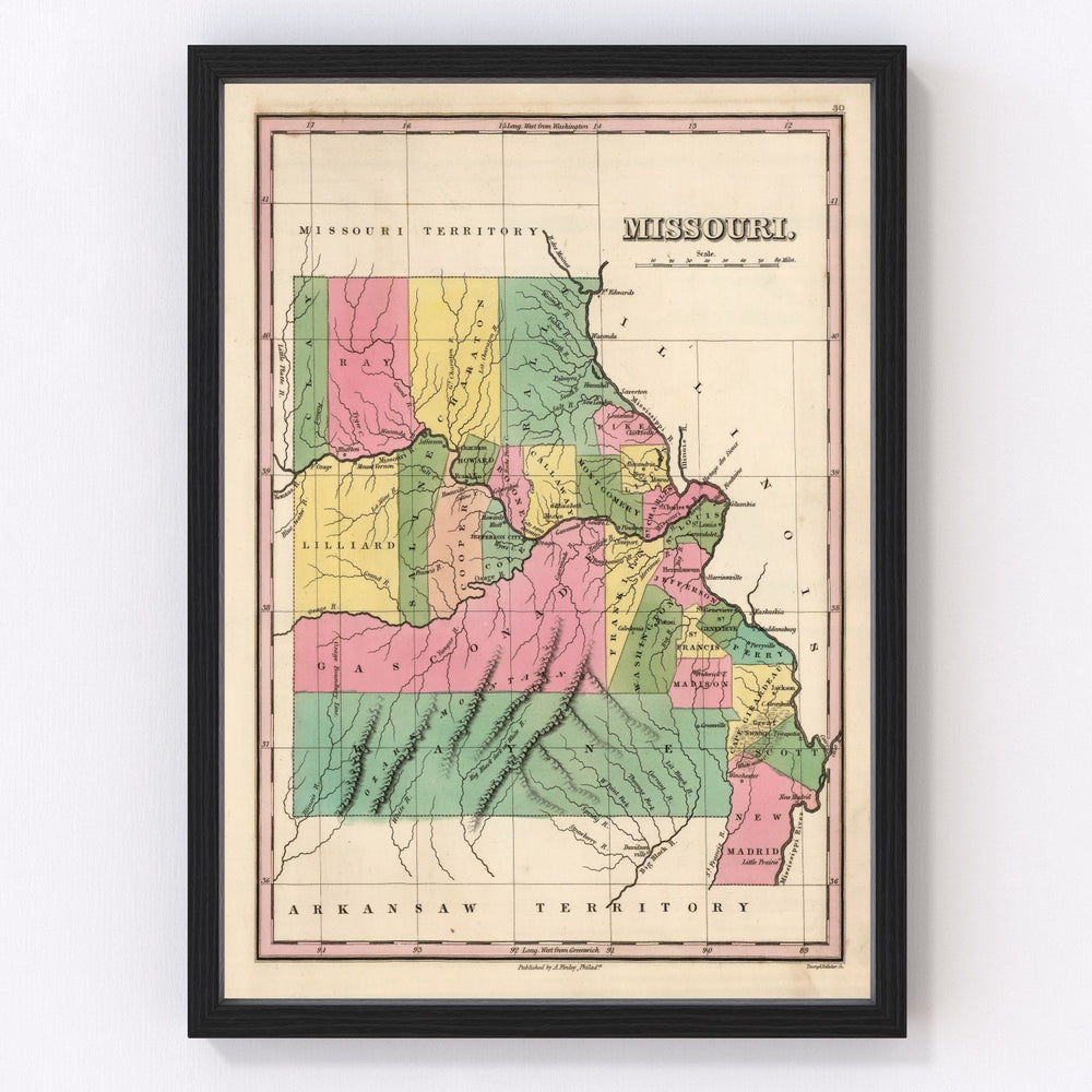 Missouri Vintage Map 1824