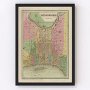 Philadelphia Vintage Map 1838
