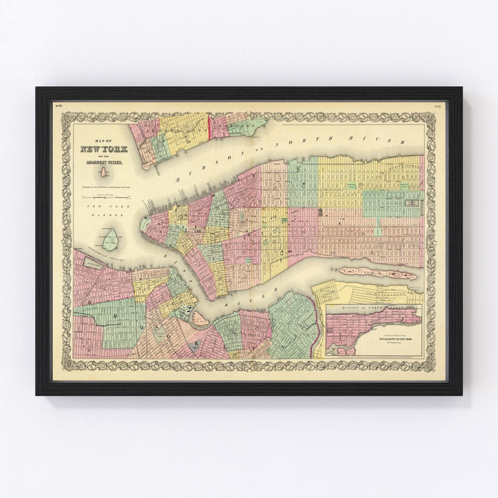 New York City Vintage Map 1856