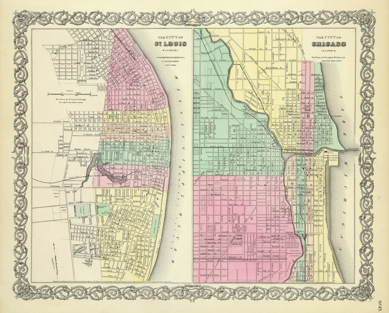 Size comparison using Vintage Map of Chicago, Illinois 1856