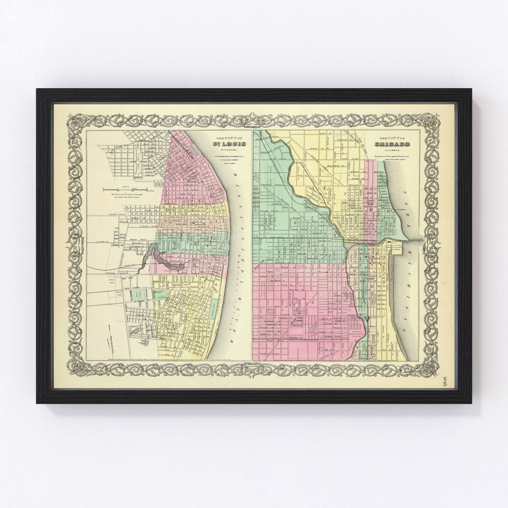 Chicago Vintage Map 1856