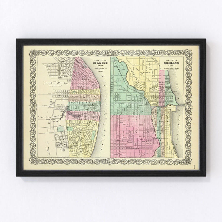 Chicago Vintage Map 1856