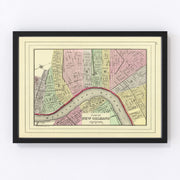 New Orleans Vintage Map 1890