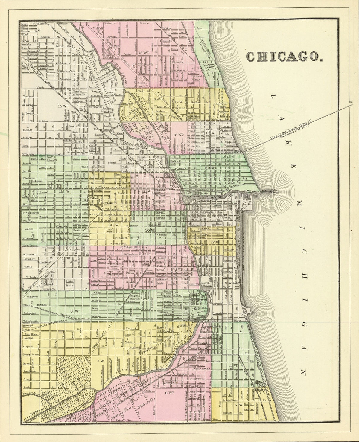 Preview of Vintage Map of Chicago, Illinois 1890