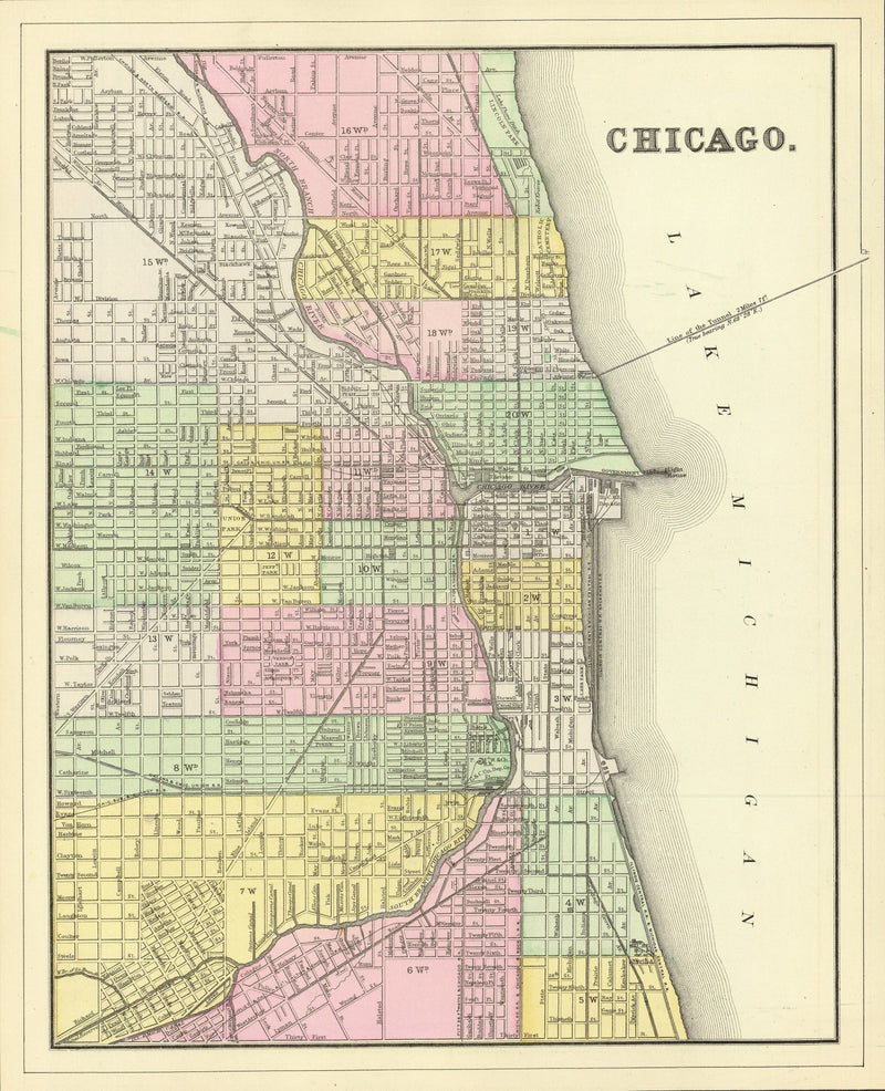 Size comparison using Vintage Map of Chicago, Illinois 1890