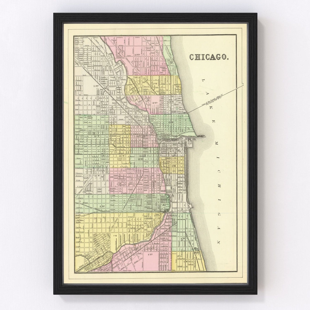 Chicago Vintage Map 1890