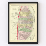 Saint Louis Vintage Map 1890