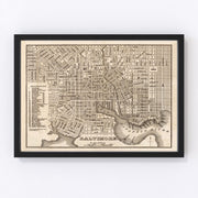 Baltimore Vintage Map 1844