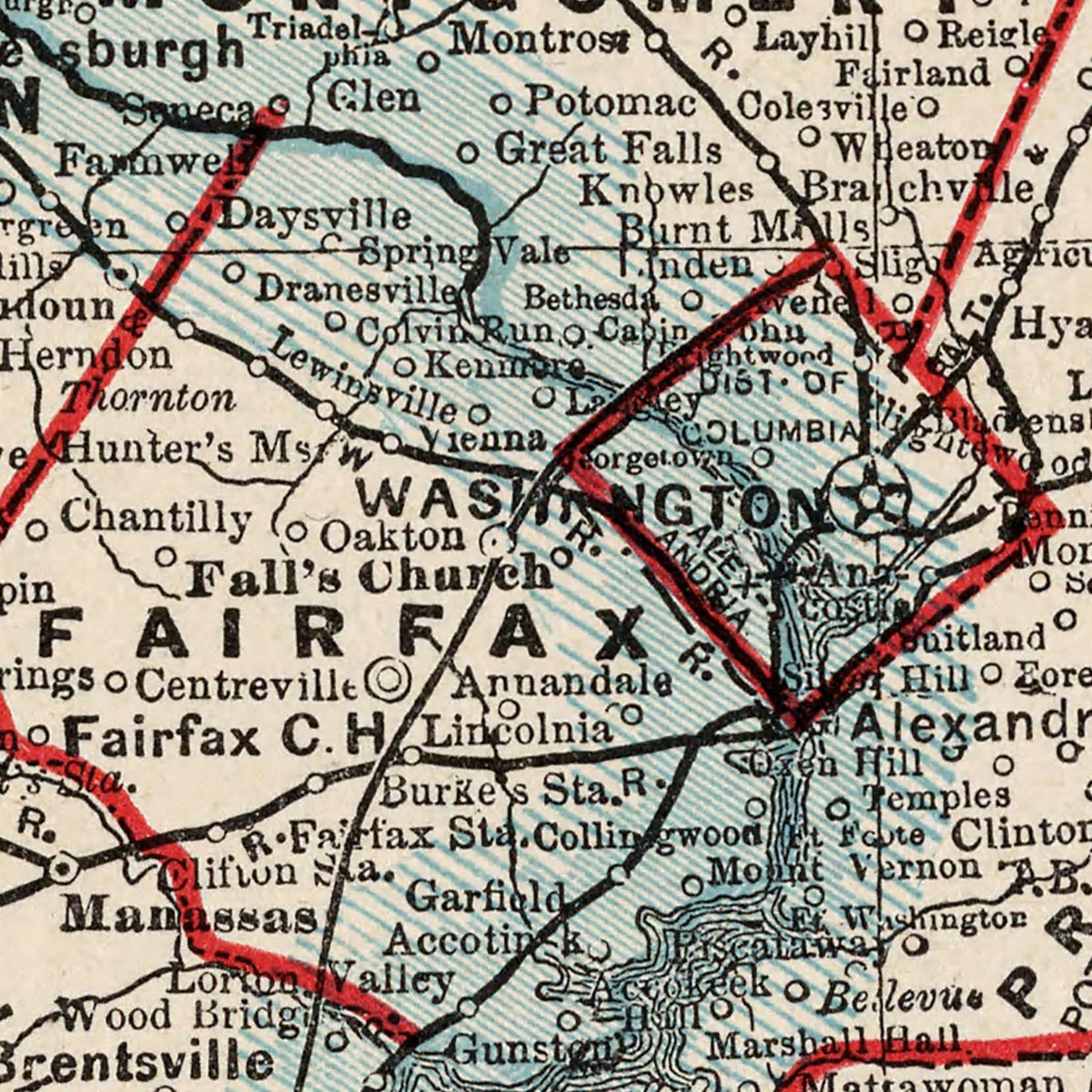 Restored historic details from the 1893 state map of County, Maryland & Delaware