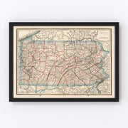 Pennsylvania Vintage Map 1893
