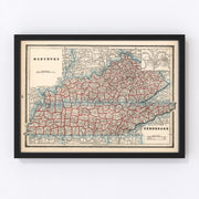 Kentucky Vintage Map 1893