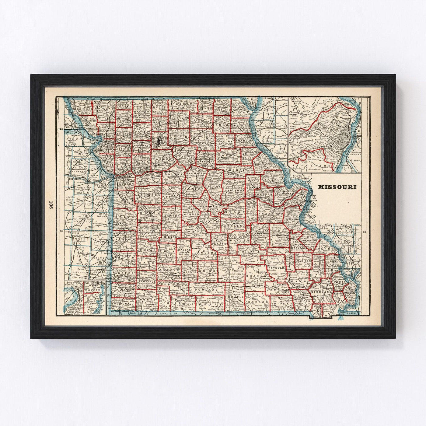 Missouri Vintage Map 1893