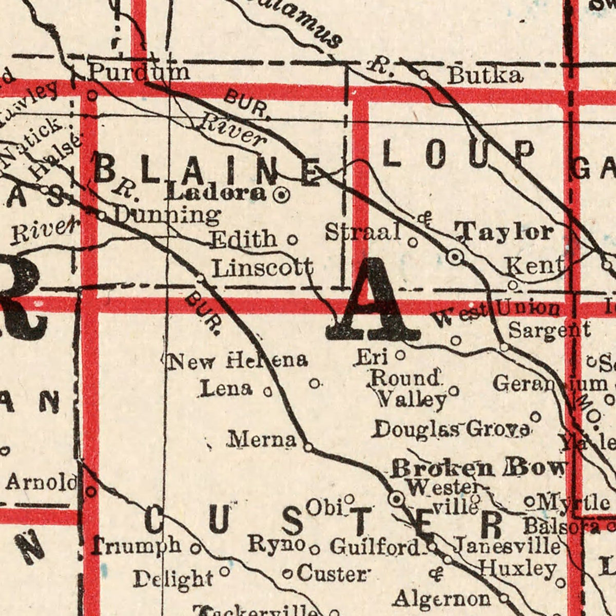 Vintage Nebraska Maps