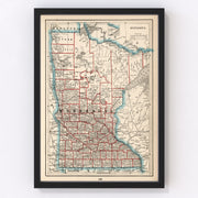 Minnesota Vintage Map 1893