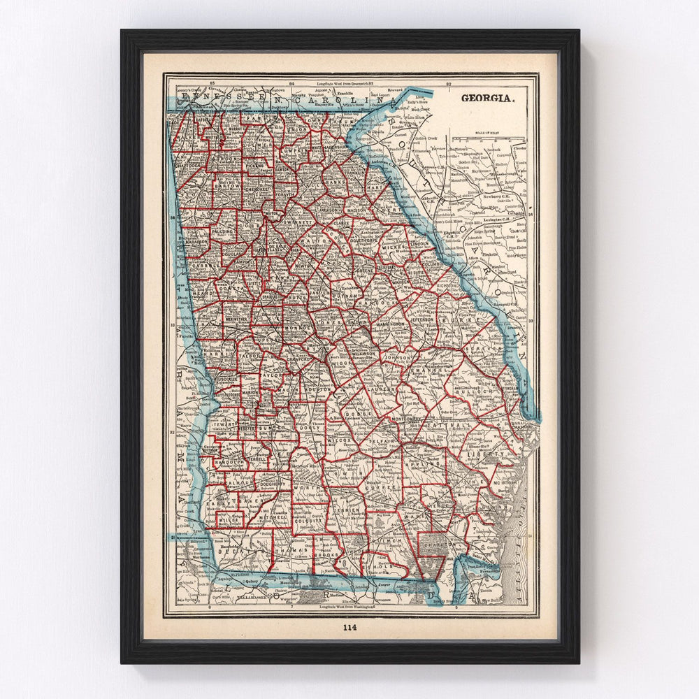 Georgia Vintage Map 1893