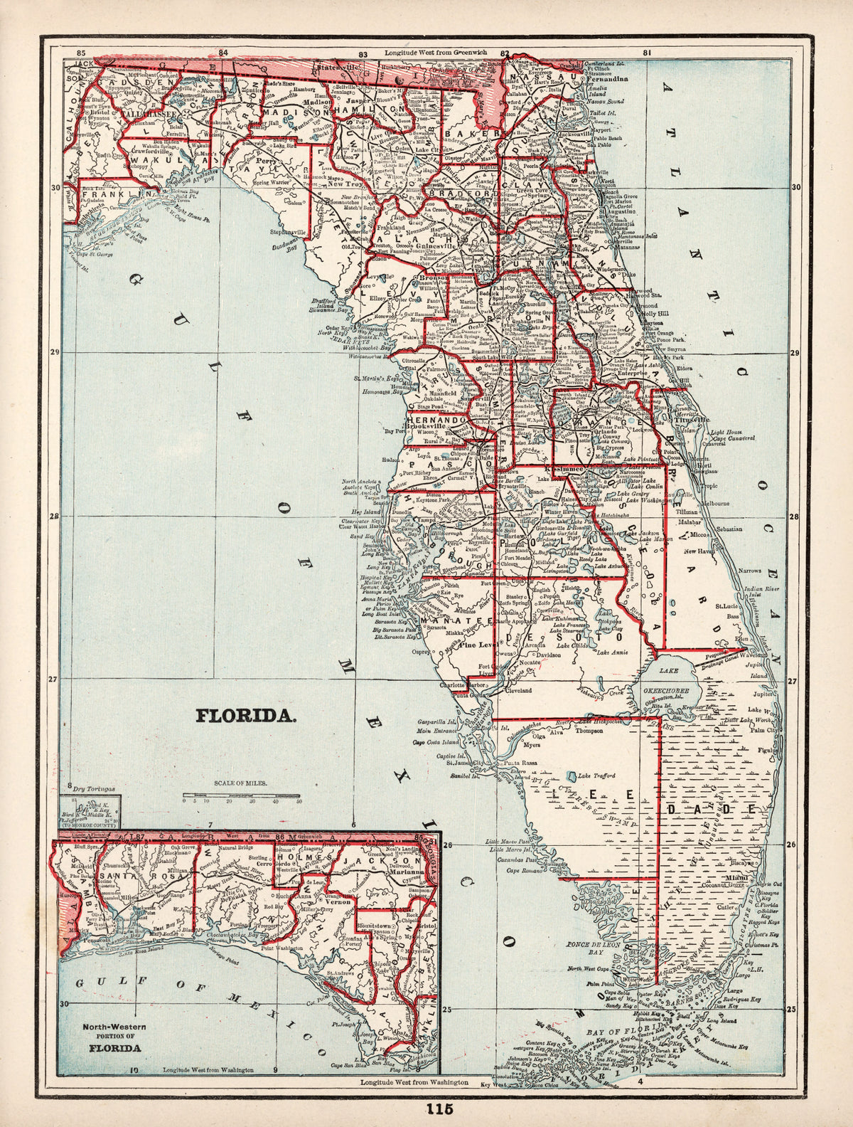 Preview of Vintage Map of Florida 1893