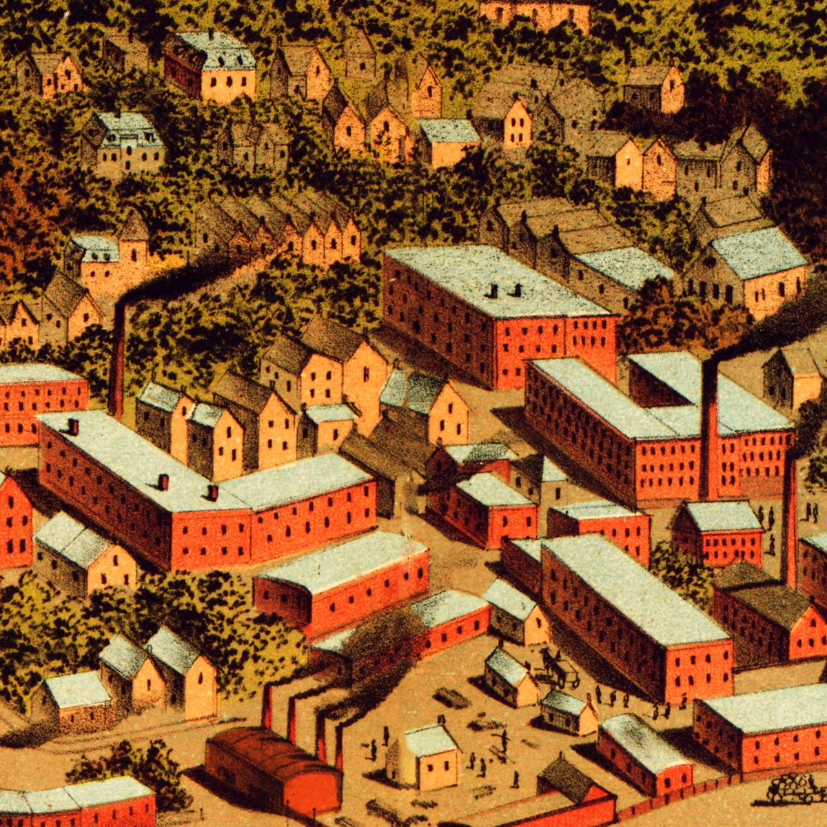 Restored historic details from the 1881 city map of Hutchinson Family Home (High Rock), Massachusetts