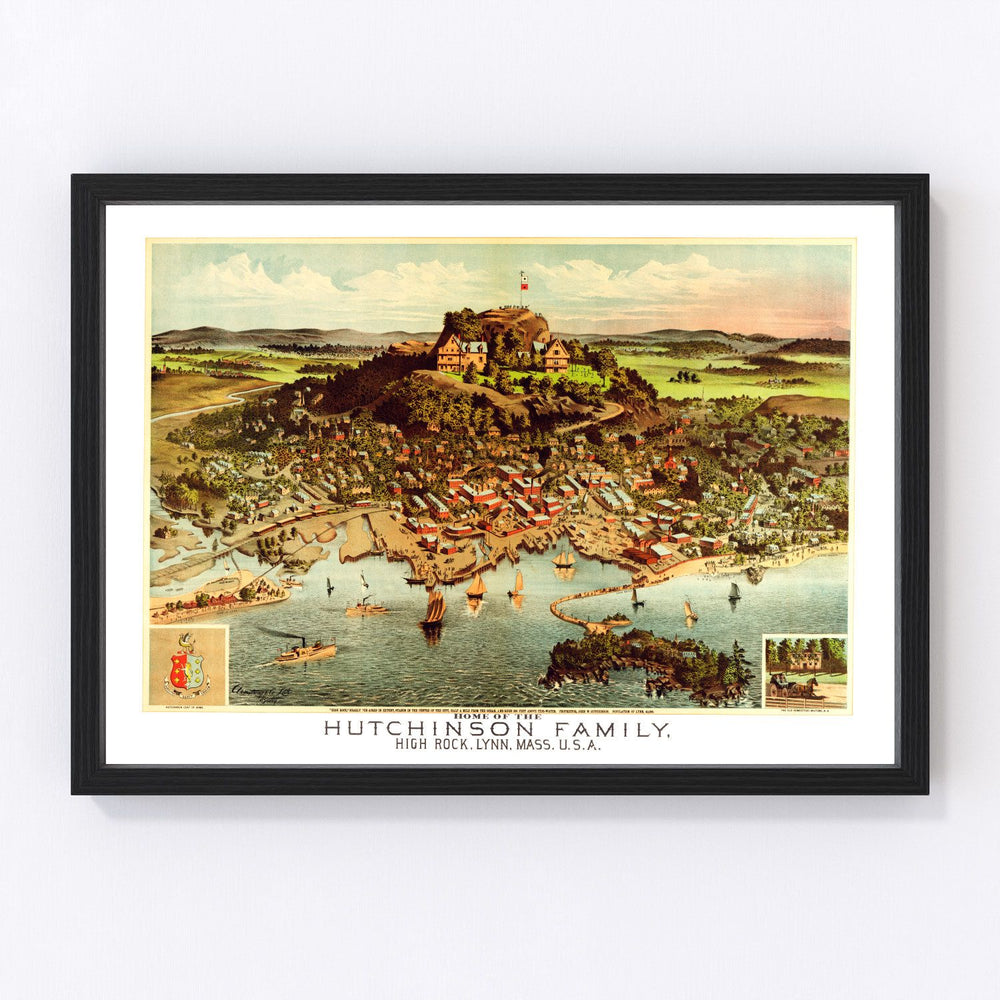 Hutchinson Family Home (High Rock) Vintage Map 1881