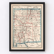 New Mexico Vintage Map 1893