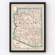 Arizona Vintage Map 1893