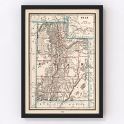 Utah Vintage Map 1893