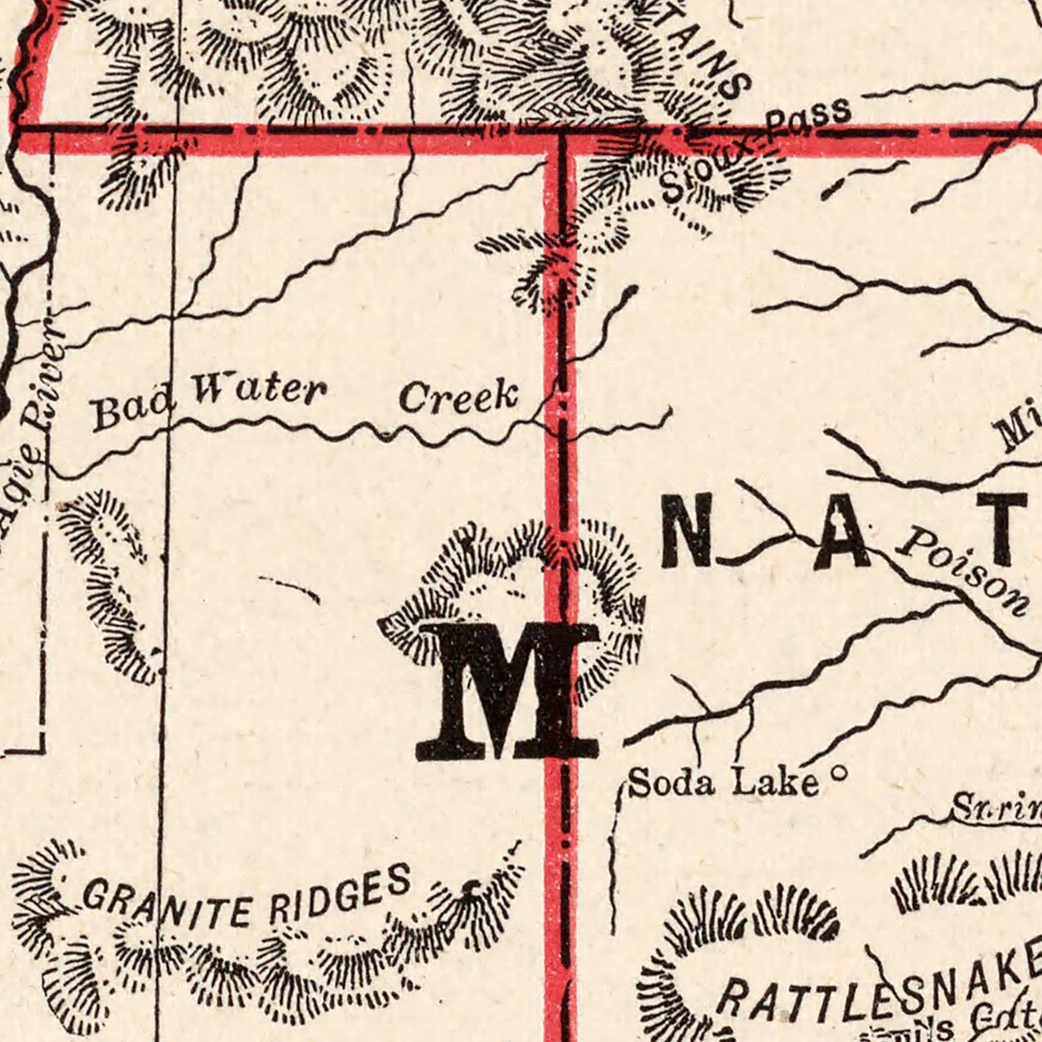 Restored historic details from the 1893 state map of Wyoming, Wyoming