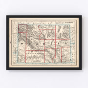 Wyoming Vintage Map 1893