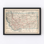 Montana Vintage Map 1893