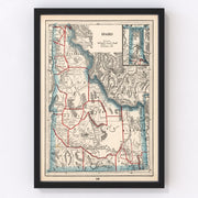 Idaho Vintage Map 1893