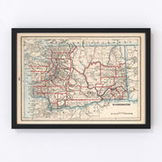 Washington Vintage Map 1893