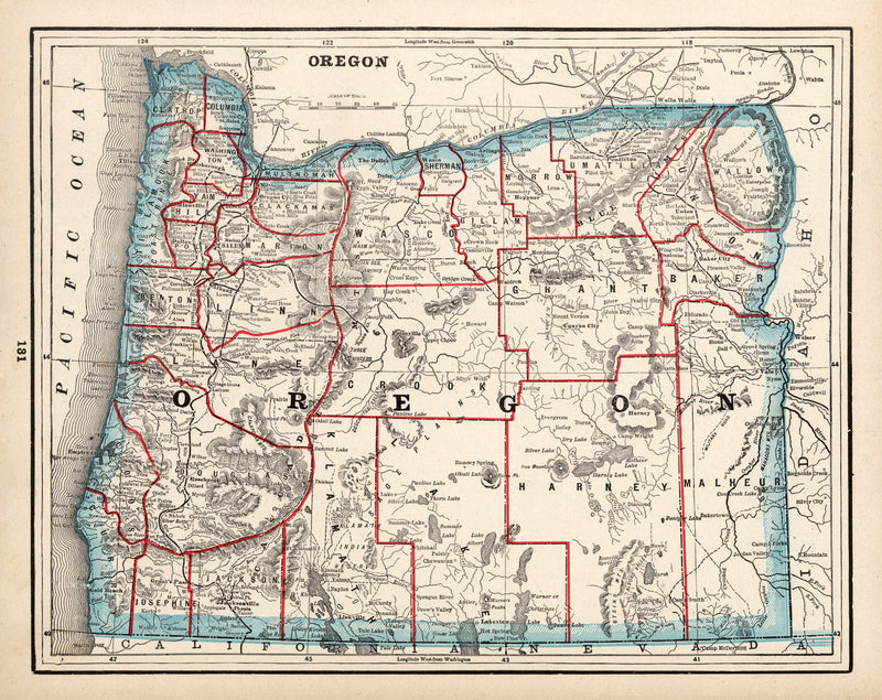 Size comparison using Vintage Map of Oregon 1893